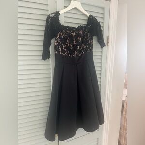 Black Lace off the shoulder Aliza J dress from Nordstrom